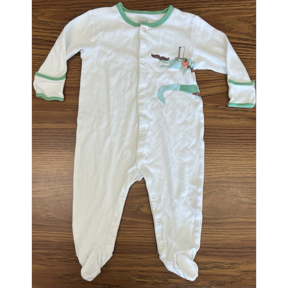 Mamas & Papas 9-12m Button Up Green White Crocodile‎